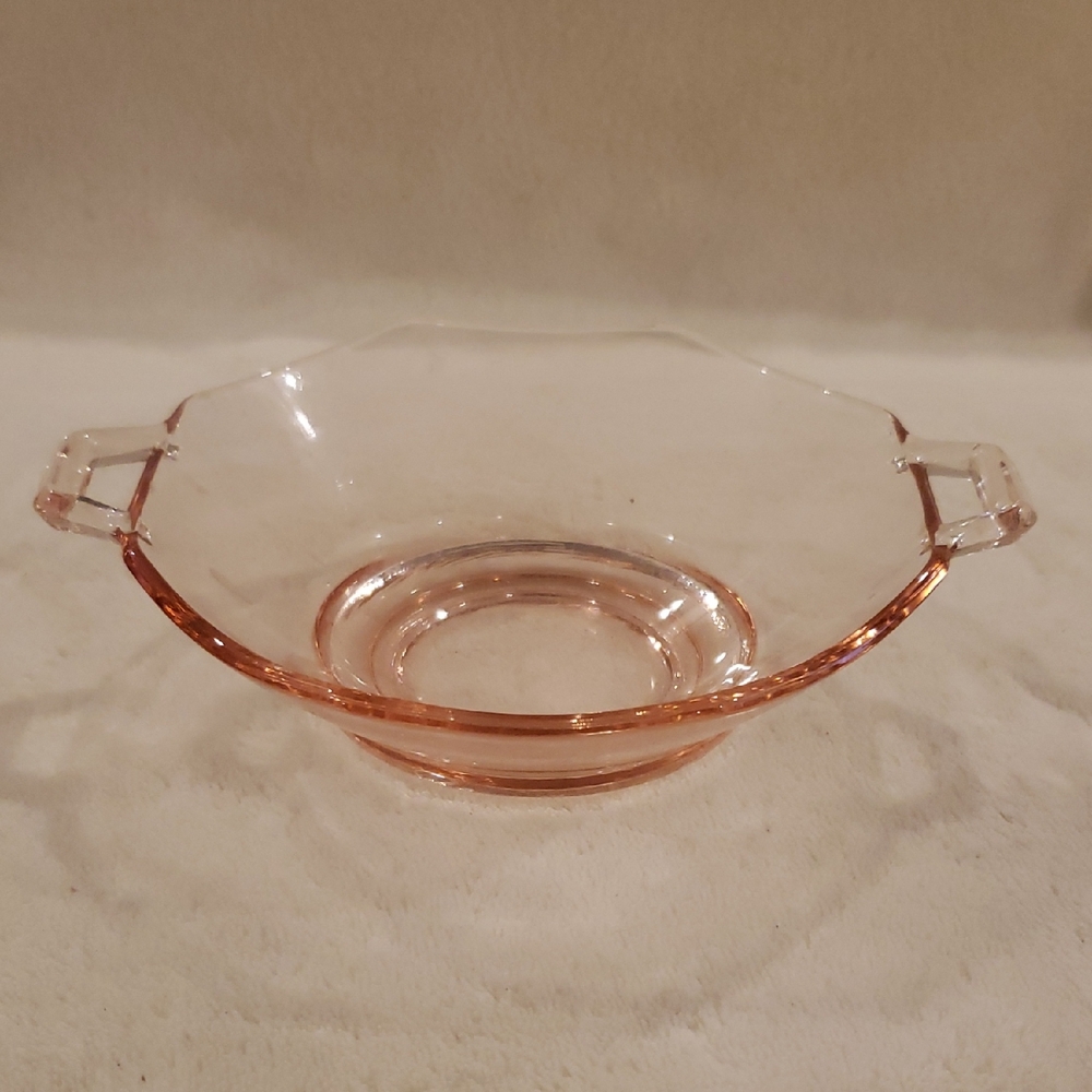 Elegant Pink Glass Serving Dish